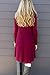 POSESHE Women's Irregular Hem Long Sleeve Casual T-Shirt Flowy Short Dress Wine Red Large