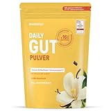 BRAINEFFECT DAILY GUT – Probiotisches Getränkepulver mit 16 Mrd. lebenden Bakterien & 7 g Ballaststoffen pro Portion, mit Vitamin B1, B2, B6 & B12, Vanille-Geschmack – 240 g