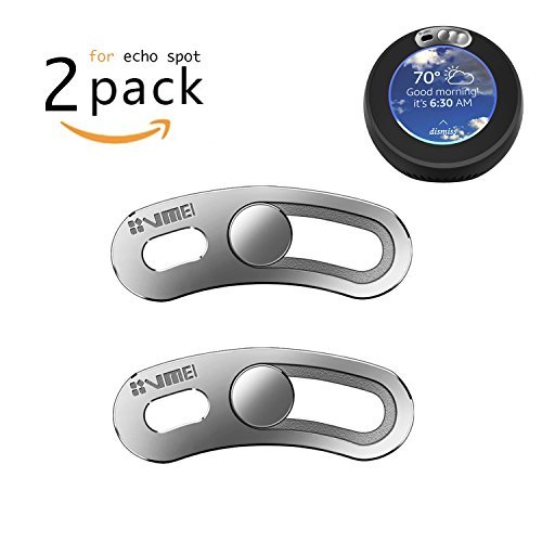 VMEI Echo Spot Webcam Cover[2-Pack] -The Metal Covers can Cover Echo Spot's Camera Then Protect The Privacy of All Users .Very Easy to Install.Designed (Silver)