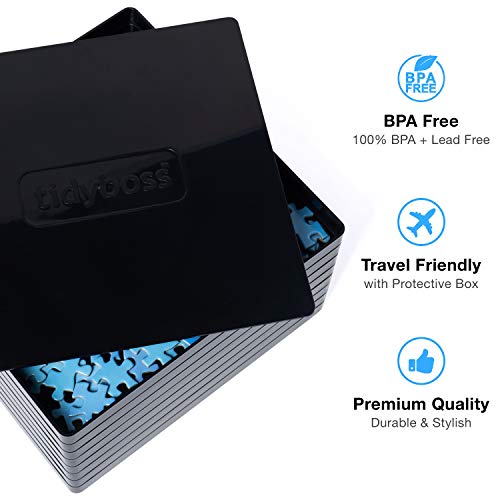 8 Puzzle Sorting Trays with Lid 8" x 8" - Jigsaw Puzzle Accessories Black Background Makes Pieces Stand Out to Better Sort Patterns, Shapes and Colors | for Puzzles Up to 1500 Pieces - Thumbnail 3
