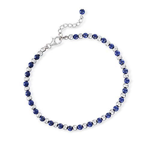 Ross-Simons Lapis and Sterling Silver Charm Anklet Set #TOP11