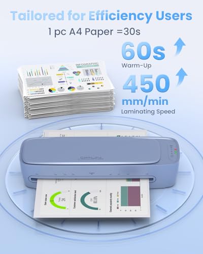 13 Inch Laminator Machine 11x17 with Laminating Sheets Personal Laminator for Teachers, 60S Warm Up Cold Thermal Lamination Machine for Home Office, A3 Laminating Machine Portable  image 5