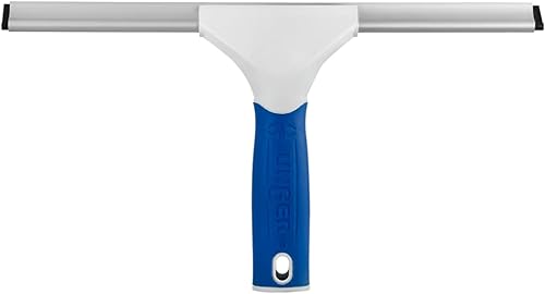 Miniatura 9 de Unger Escobilla de ducha profesional de vidrio y azulejos de 10 pulgadas, compatible con postes roscados estándar, escobilla de baño 2 en 1,