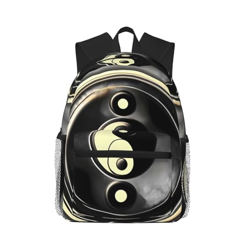 Sac à dos à motif Yin Yang avec poches pour homme femme léger noir pour l'université