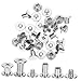 Veemoon 75pcs Nickel-Plated Chicago Binding Screws Set, 6/8/10mm Stainless Steel Double-Sided Belt Buckle Fasteners for Scrapbook, Leather, Bookbinding, and Industrial Use