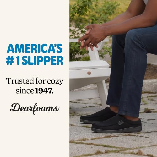 Image of Dearfoams Men's Brendan Indoor /Outdoor Breathable Memory Foam Clog House Shoe with Wide Widths Slipper