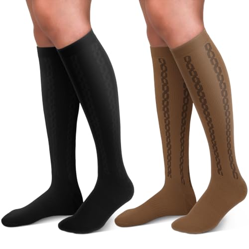 Image of 30-40mmHg Medical Graduated Compression Socks for Women&Men Circulation-Compression Stockings-Knee High Socks for Support,Hiking,Running