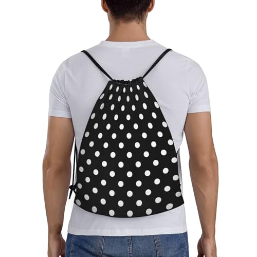 Red Polka Dots Drawstring Bags Large Backpack for Trip, Shopping,Camping2