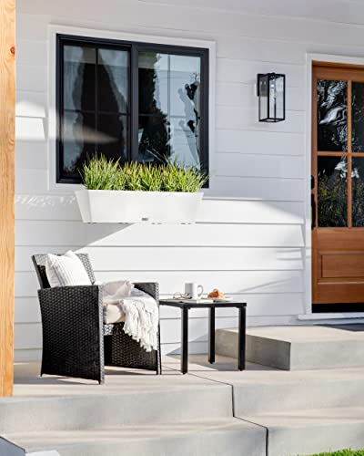 Image of Veradek Pure Series Railing Planter - Tapered Window Box with Bracket