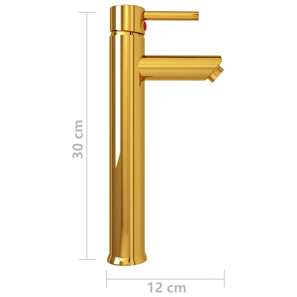 SKM Badezimmer Mischbatterie Golden 12x30 cm,Heimwerkerbedarf, Sanitärbedarf, Sanitärkeramik & Armaturen, Armaturen,Grau,0.97KG,149089
