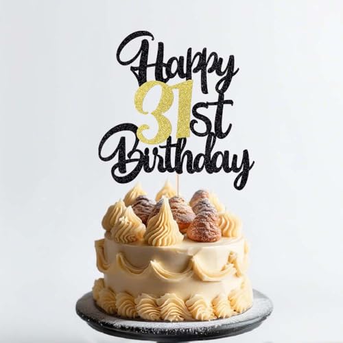Image of 31st Happy birthday cake topper party decoration gift plugin | Cheers to 31 Years,31 & Fabulous /Hello 31st Legend since Awesome since1995 Straight Outta Party Decoration Gift Plugin