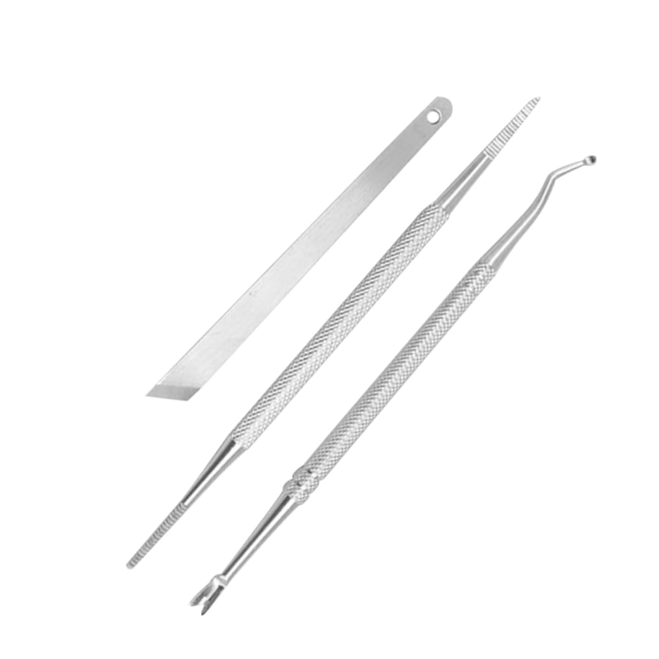 FOMIYES 3pcs Stainless Steel Pedicure Knife Set for Ingrown Toenail Cuticle Trimmer Nail Care Kit