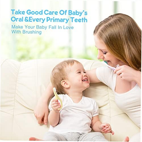Baby and Toddler Toothbrush, Pack of 4, Soft Silicone Baby Toothbrush 2 Months to 5 Years, Assorted Colors, Ideal for Teaching Dental Hygiene to Infants