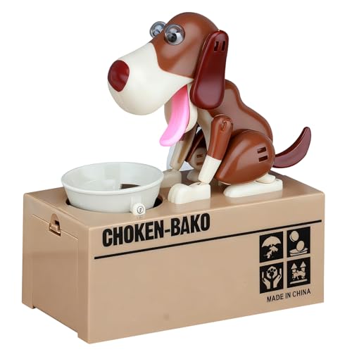Tirelire en Forme de Chien Affamé, Tirelire Chien Affamé, Tirelires Electronique Enfant, Tirelires Chien Économiser, Mastication des Pièces de Monnaie pour...