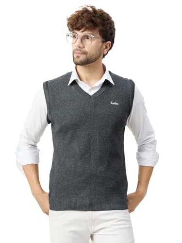 Image of Kvetoo V Neck Sleeveless Winter Wool Sweater for Men