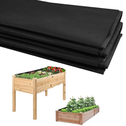 2Pcs Hochbeet-Einsätze Gartenvlies 160x210cm Vliesstoff Pflanzkasten-Einlage Pflanzgefäß Einlage für Hochbeete Gemüsebeet Atmungsaktiv Wasserdurchlässig Schwarze Pflanzschalen Vliesstoff-Einlagen