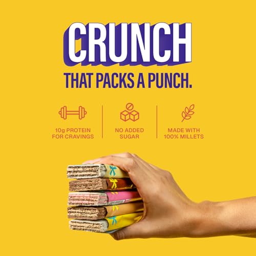 Image of Phab Millet Wafers - Variety Pack | 10g Protein | 0 Sugar, No Maida, No Preservatives, No Trans Fat | Millet Goodness (Bajra) | Gluten-Free Healthy Snack | Desk-to-Gym Snack | Pack of 10