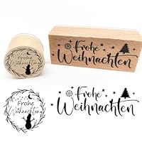 Stempel Weihnachten, 2pcs Stempel Frohe weihnachten, Weihnachtsstempel für Karten Geschenkpapier Scrapbooking (Weihnachten)