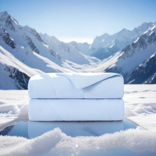 Regency Heights Cooling Comforter Queen Size, Summer Cooling Blanket for Hot Sleepers Night Sweats, Q-Max>0.4, Breathable, Soft and Lightweight Comforter for All-Season, Machine Washable, Ice Blue