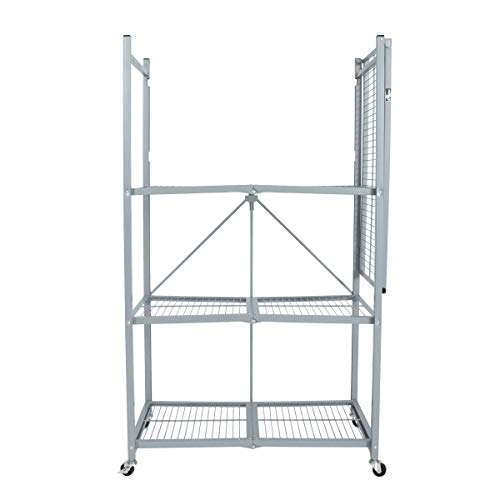 Origami 4-Tier Storage Shelves On Wheels, Steel Shelving Holds 1000 Pounds, Heavy Duty Garage Storage & Organization, Closet Organizer, Utility Shelf (Platinum, R5) #TOP1