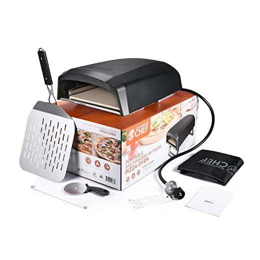 Commercial Chef Pizza Oven Outdoor - Gas Pizza Oven Propane - Portable Pizza Ovens for Outside - Stone Brick Pizza Maker Oven Grill - with Pizza Oven Door, Peel, Pizza Stone, Cutter, and Carry Cover