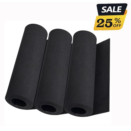 Image of 3-Pack 5mm Thick Black Eva Foam Cosplay Sheets roll, 13.9 inch x 59 inch Premium eva Craft Foam for Cosplay Costume by MEARCOOH