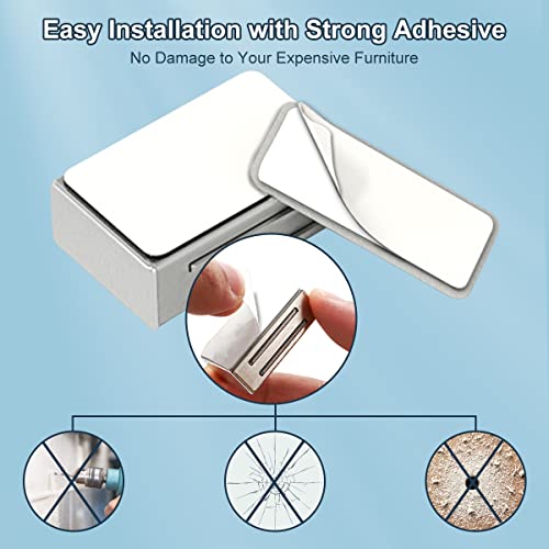 Image of 4 PCS No Drill Adhesive Magnetic Door Catch,17lb Magnetic Cabinet Locks
