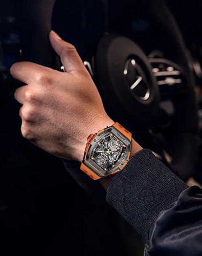 Image of OLEVS Men Automatic Watch Diamond Skeleton Mechanical Original Luxury Self Winding Wrist Watch for Men