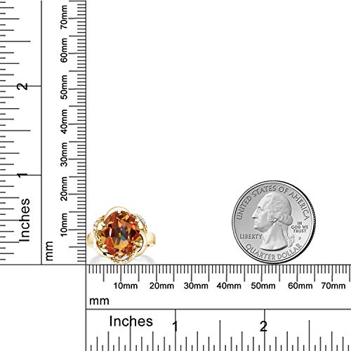 Gemstone Birthstone Solitaire Engagement Ring for Women in 18K Yellow Gold Plated Silver | Oval 12X10MM with Twisting Shank Detail | Wedding Anniversary Promise Ring | Sizes 5, 6, 7, 8, 93