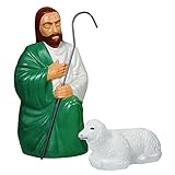 Nativity Scene Shepherd and Sheep with Lights