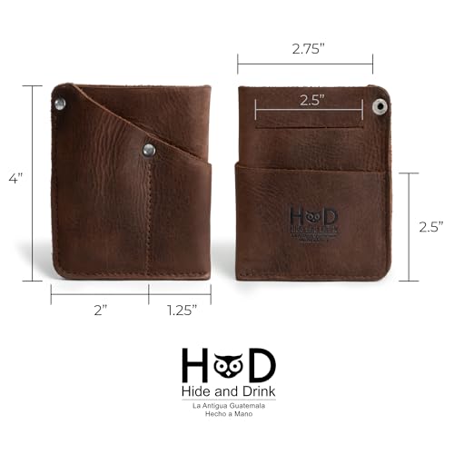 Hide & Drink, Front Pocket Wallet Handmade from Full Grain Leather - Multitool Pouch, Card Holder, Money Organizer, Travel Accessories - Bourbon Brown4