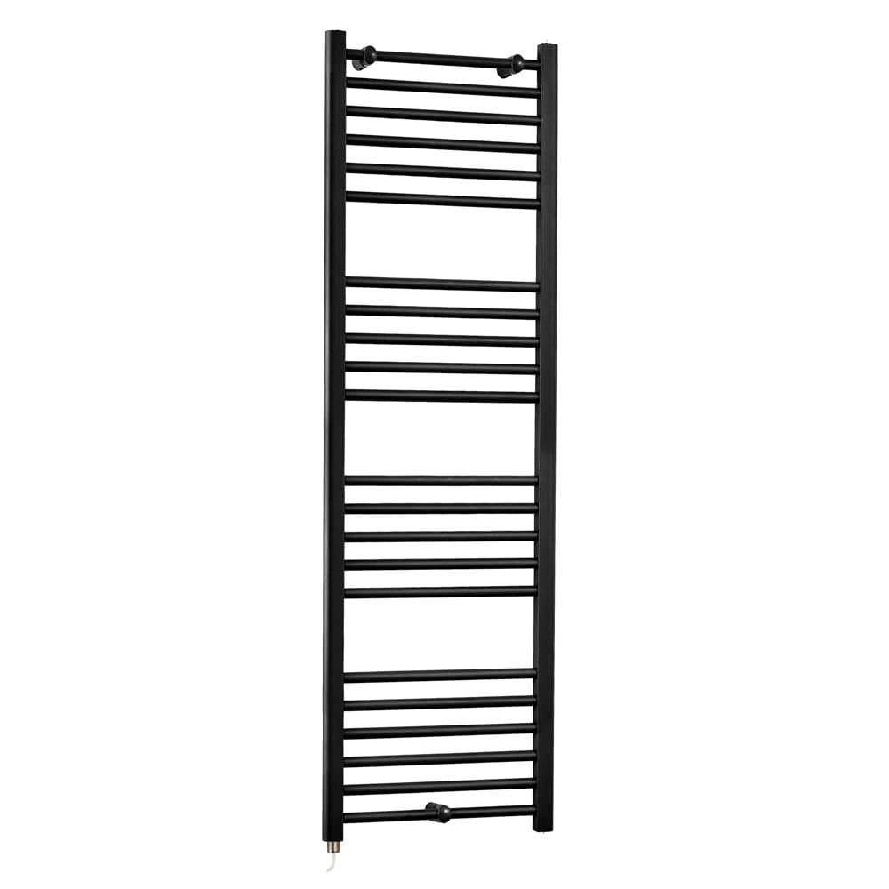 Milano Black X Ecoso Nero Electric - 1600Mm X 500Mm Straight Heated Towel Rail - With Simple Element