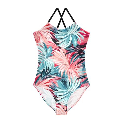Color Leaves Girls One Piece Swimsuit Beach Swimwear 20850046
