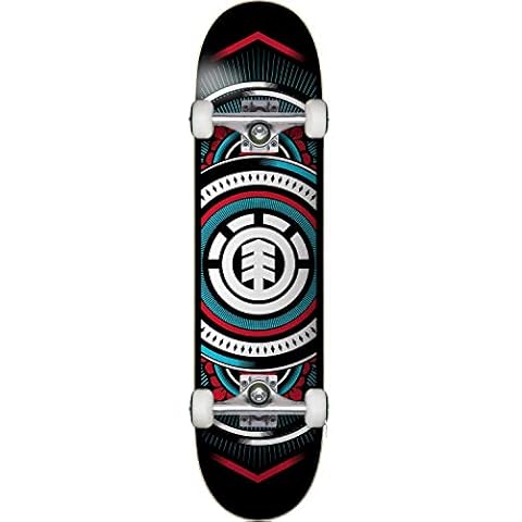 Element Hatched Red Silver - Monopatín completo con ruedas y camiones Cover