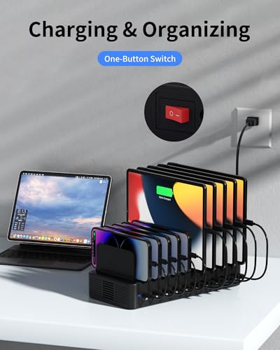 Dywcdnice 100W 10-Port USB-C/USB-A Charging Station with 10 Cables — view 7