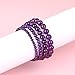 QOGIR Amethyst Bracelet - Anxiety Bracelet for Women Men - Handmade Natural Gem Stone Beaded Stretch Elastic Healing Bracelets 8mm