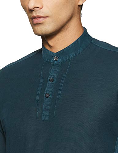 Image of Ethnix by Raymond Men's Cotton Kurta (RTHA00078-N8 Dark Green 92)