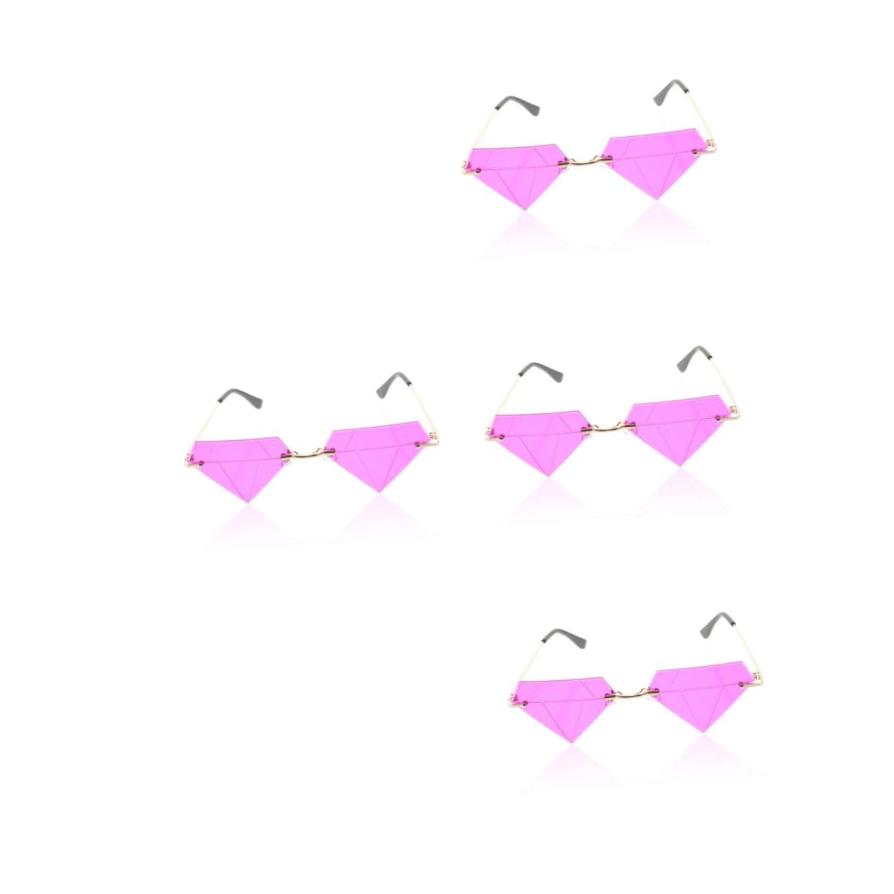 5 paia di occhiali a forma di diamante divertenti Occhiali da sole senza montatura Occhiali da sole senza montatura Occhiali da sole flettenti Occhiali da sole divertenti da donna Occhiali