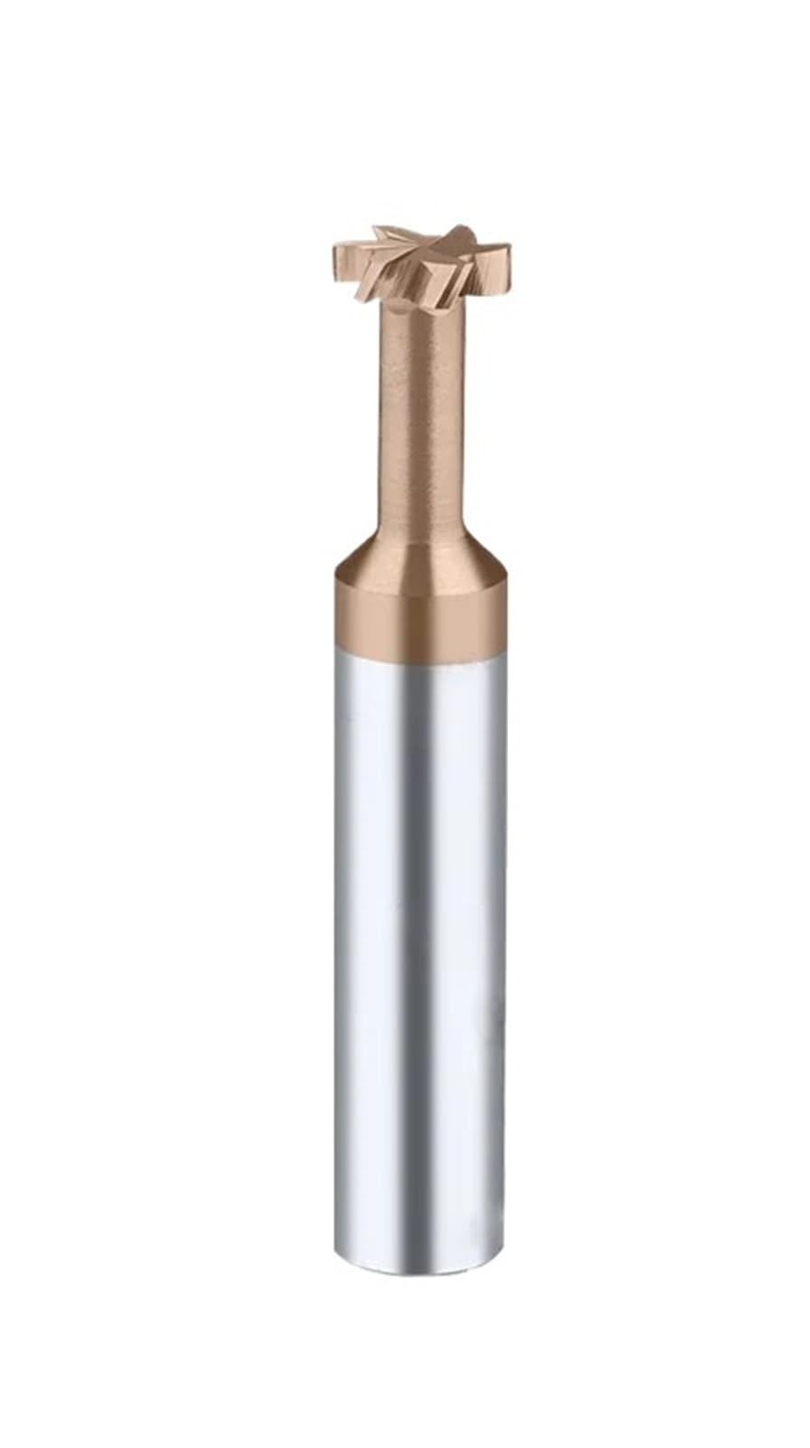 T-Nutfräser CNC-Werkzeuge for die Bearbeitung von Metall, Aluminium, Stahl, Wolframstahl, T-Nut-Schaftfräser 3 4 5 6 7 8 9 10 mm(H4.0,Uncoated,D8x60L)