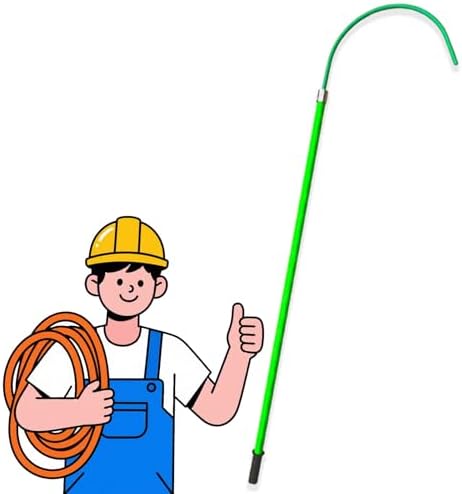 Insulated Rescue Hook - 1m Safety Pole for Electrical Emergencies, Non-Slip Handle, Essential Life-Saving Tool for Power Plants, Factories, and Auto Repair (Yellow)