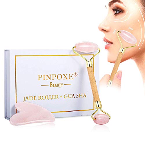 Jade Roller, Jade Gesichtsroller, Jade Massagegerät, Jade Roller Gesichtsmassager, Gesicht Roller, Natürlicher Gesichtsroller mit Gua Sha Massage