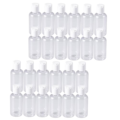 EXQUIMEUBLE 24Piezas Recargables De Pack De Unidades Con Tapa Presionable Para Loción Champú y Cosméticos Colores Aleatorios Para Almacenamiento