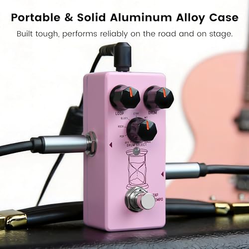 Image of SORAN JLP-01 Rhythm Loop Looper Pedal for Electric Guitar, 360s Stereo Loop Station with 9 Drum Machine Styles & Smart Tempo Sync, Digital loop Pedal with USB-C Export for Electric Guitar