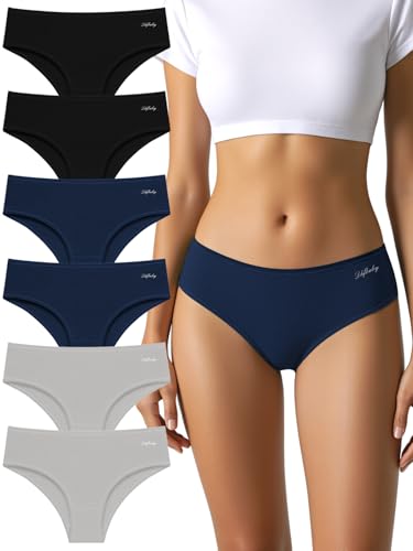 Image of Cotton Underwear for Women Stretch Low Rise Bikini Panties 6 Pack