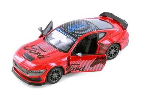 Modelo a escala 1:38 Ford Mustang 2024 Rojo miniatura 2