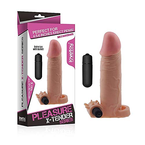 Capa Peniana Vibratória Extensora com Glande Realística e Anel para Escroto – LOVETOY
