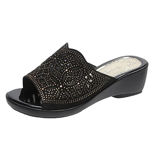 Sandalias de mujer con cuña ligera y punta abierta para caminar cómoda en primavera