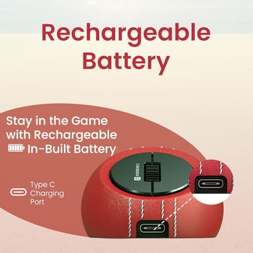 Image of Portronics ToadPlay Cricket Mini Wireless Bluetooth Mouse with Dual Wireless Connectivity (BT + 2.4 GHz), Rechargeable Battery, Noise-Free Clicking, Multi-Device Pair, Adjust Sensitivity (Red)