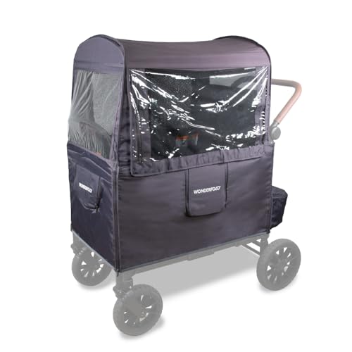 Image of WONDERFOLD Weather Cover for W4 Elite/Luxe Collapsible Wagon Stroller - Versatile Rain Cover for Stroller Wagon with Advanced Waterproof & Simple Install