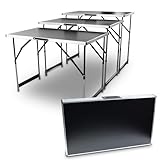 BITUXX Mehrzwecktisch 3er Set Tapeziertisch klappbar Höhenverstellbar 3-teilig Flohmarkttisch Verkaufstisch Markttisch Malertisch Campingtisch Alu 100 x 60 cm bis 30Kg